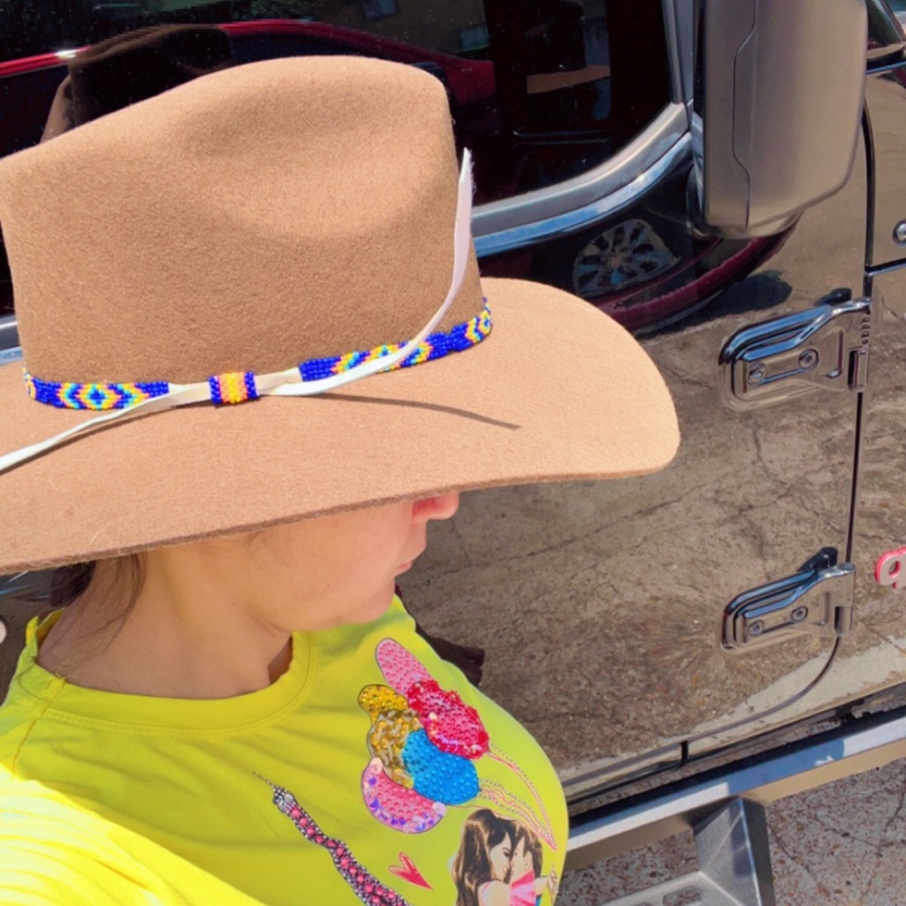 Charlie 1 Horse brown hat with bead